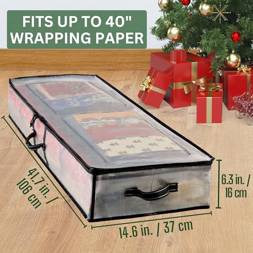 VENO 2 Pack Clear Wrapping Paper Organizer Storage Box - Image 3
