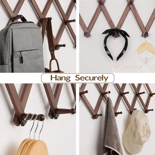 Hat Rack for Wall, Expandable Wall Hat Holder with 16 Hooks - Image 7