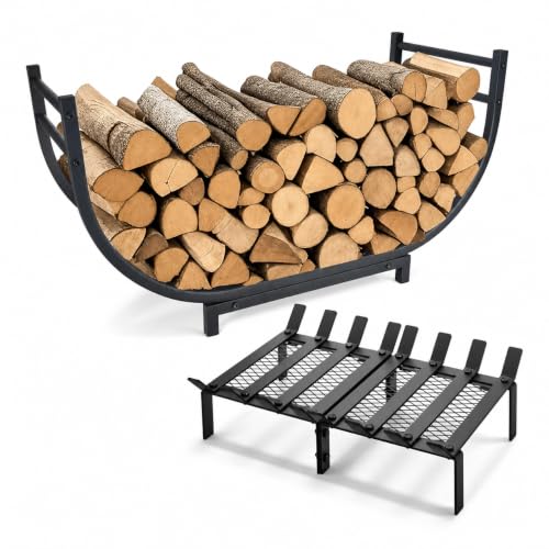facka Firewood Rack and Fireplace Grate Bundle, Complete - Image 2