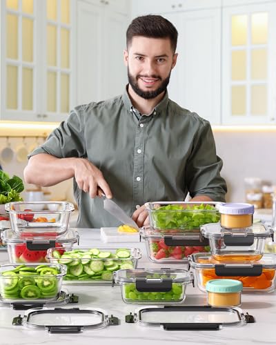 KEMETHY 40 PCS Glass Food Storage Containers with Lids - Image 8