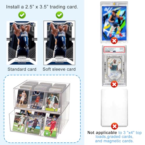 2 Pack Trading Card Storage Box - 3200+ Clear Plastic - Image 7