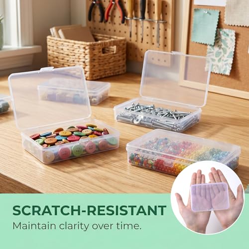PAGOW 2pcs Clear Plastic Case for Crafts, Small Plastic Boxes - Image 4