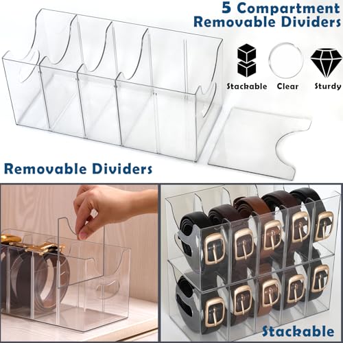 Belt Organizer - 2 Pack Clear Stackable Belt holder - Image 5