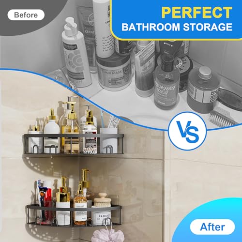 Corner Shower Caddy for Bathroom Storage,Black,2 Pack - Image 3