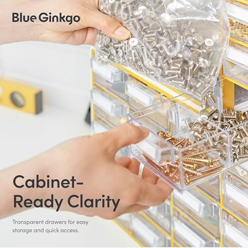 Blue Ginkgo 20-Drawer Storage Cabinet Organizer, Grey - Image 6