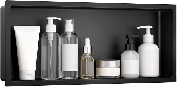 No Tile Needed Shower Niche 13"X 31", Bathroom Wall Niche Single Shelf, Stainless Steel Shower Niche for Bathroom, Kitchens, Balconies