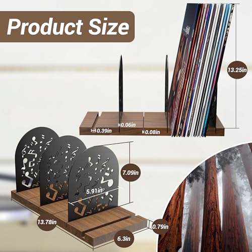 Vinyl Record Storage, Walnut Record Holder for 70-100 LP - Image 6