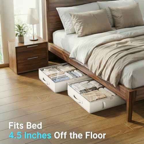 2-Pack Under Bed Storage Containers, 8 Inches Tall Clothes - Image 3