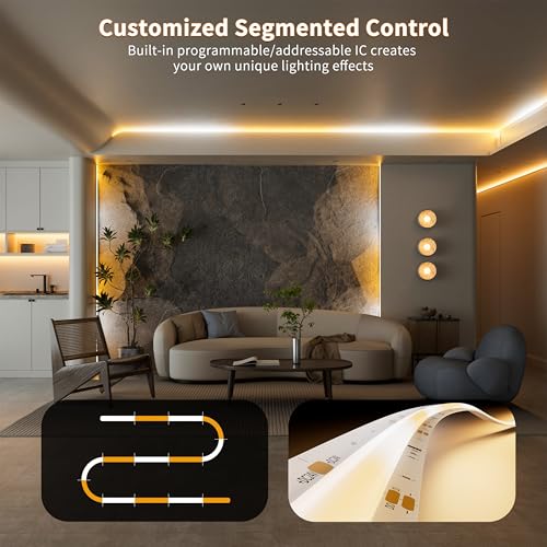 PAUTIX COB LED Strip Lights Addressable 2700K-6500K Chasing White - Image 4