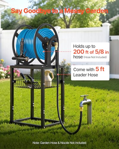 VEVOR Garden Hose Reel Freestanding & Wall Mount, Holds 200 ft - Image 5