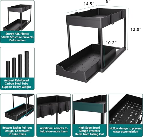 Under Sink Organizer 2 Pack,2 Tier Slide Out Storage | All Products - Image 7