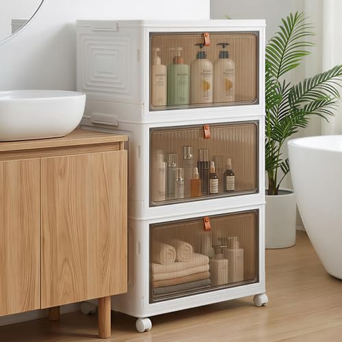 LDQ Storage Bins with Lids, 3 Tier 69QT Stackable Storage Cabinet - Image 8