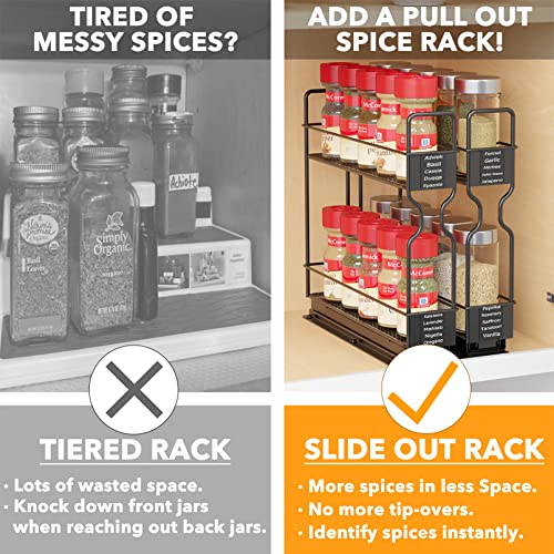SpaceAid Pull Out Spice Rack Organizer for Cabinet, Heavy - Image 6