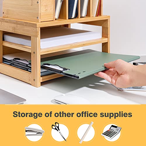 Homde Desk Organizer with File Holder: 3-Tier Bamboo | All Products - Image 6