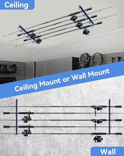 Fishing Pole Holders - 10 Rod Holder Storage for Wall & - Image 4