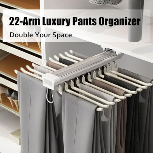 Pull Out Trousers Rack 22 Arms Steel Pull Out Pants Rack - Image 5