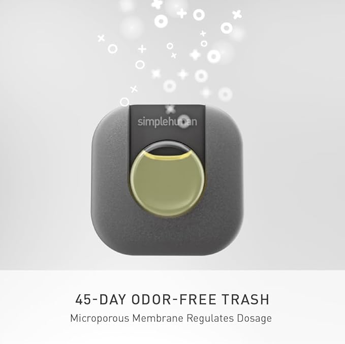 simplehuman Odorsorb Pod Starter Pack – Natural Plant-Based, Fragrance-Free Trash Can Odor Eliminator for Trash Cans, Odor Control System Starter Kit (1 Holder + 2 Pods)