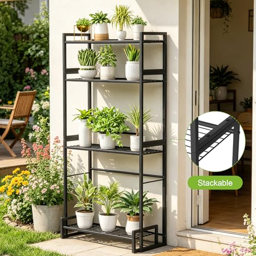 VyGrow Plant Stand, 4 Tier Widened Stackable Tiered Plant Stand - Image 5