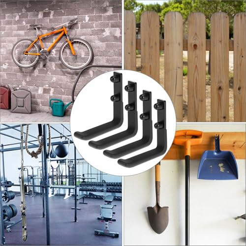 QWORK Heavy-Duty Garage Storage Hooks, 4 Pack Steel Wall - Image 8