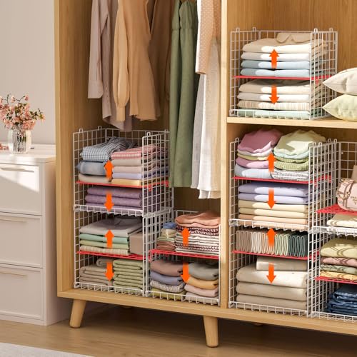 8-Tier Stackable Closet Organizers, Foldable Wardrobe Basket - Image 2