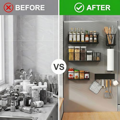 Magnetic Spice Rack Refrigerator,Include Paper Towel - Image 6