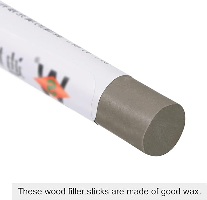 Unifizz Wood Wax Filler Stick, Furniture Crayons Wooden Repair Filler Stick Touch Up Wax Paint Pens for Scratches Holes Floor Laminate Carpenters Tables Desks, Dark Gray,2 Count
