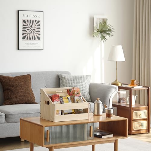 Wooden Vinyl Record Storage Crate, Desktop Record Display Stand - Image 6