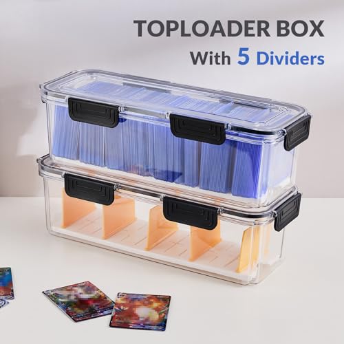 Trading Card Storage Box for Toploaders with Dividers, 2 Pack - Image 4