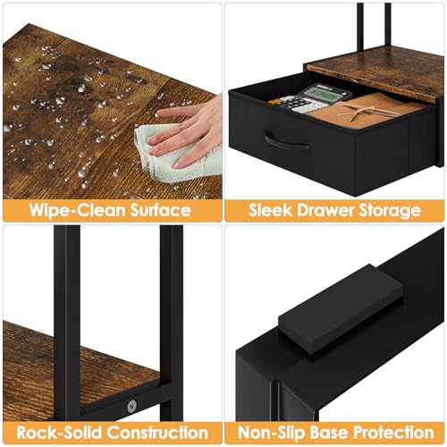Printer Stand for Desk, Printer Table with Fabric Storage Drawer - Image 6