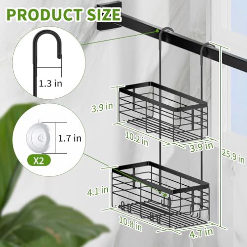 SHANSHUI Shower Hanging Caddy, Double Bathroom Showers Organizer - Image 6