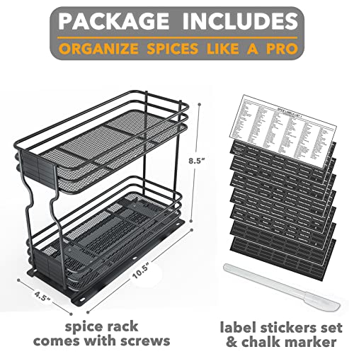 SpaceAid Pull Out Spice Rack Organizer for Cabinet, Heavy - Image 3