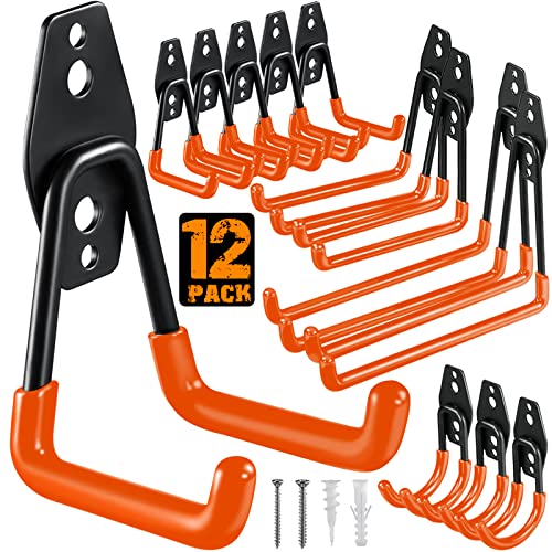 HUPBIPY 12 Pack Garage Hooks Heavy Duty, Wall Mount Ladder Hooks - Image 2