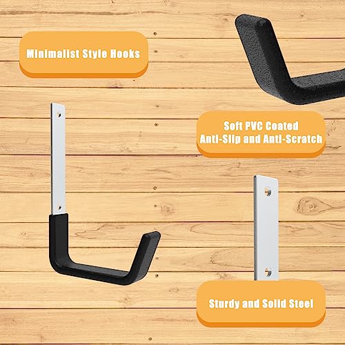 Heavy Duty Wall Mount Hooks, Ladder Hangers for Garage Storage - Image 4