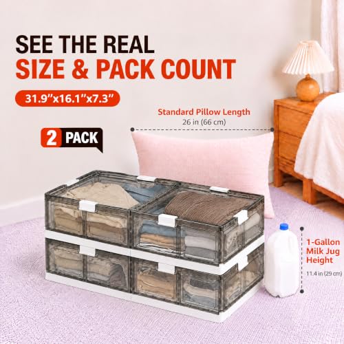 2-Pack Under Bed Storage Containers with Wheels | Home Organization - Image 4