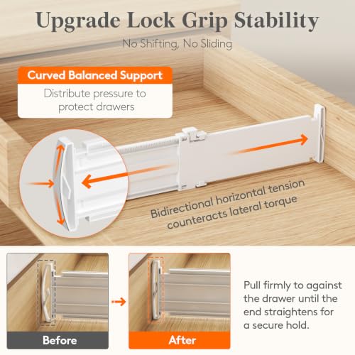 Lifewit 3.2" High Drawer Dividers for Clothes, Adjustable Drawer - Image 6