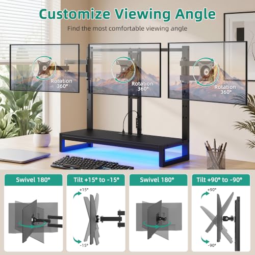 YAOHUOO Monitor Arm with LED,Adjustable Desk Monitor | All Products - Image 4