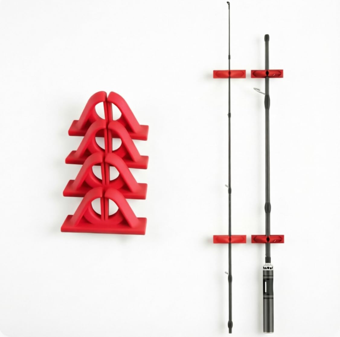 4-Pack Silicone No-Drill Fishing Rod Holder – Wall-Mounted - Image 1