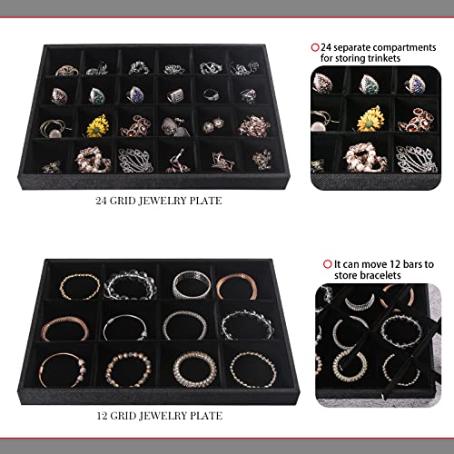 Julysky 4 Pcs/set Stackable Jewelry Organizer Trays | Jewelry Organiza - Image 6