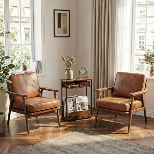 YEAKOO Narrow Side Table,3-Tier End Table with Storage Shelf - Image 3