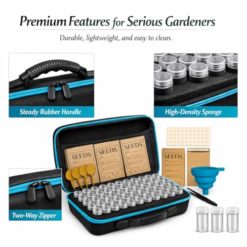 Seed Storage Organizer Kit, 120 Containers with Zipper Case - Image 6