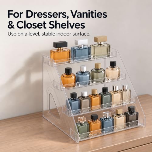4-Tier Perfume Organizer, Clear PET Display Stand for Cologne - Image 8