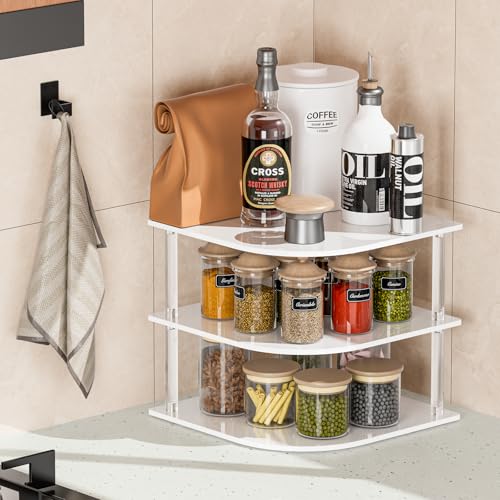 Plate Organizer for Cabinet Space Saver - Acrylic Corner Shelf - Image 4