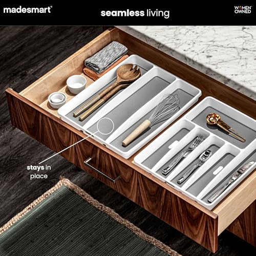 madesmart Classic 3 Compartment Kitchen Tool Tray, White - Image 3