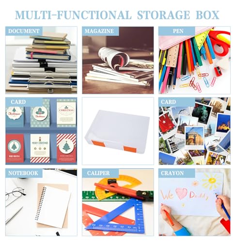12 Pcs Clear Paper Storage Box, Multicolor, 12.4x9.84x1.18 Inches - Image 6