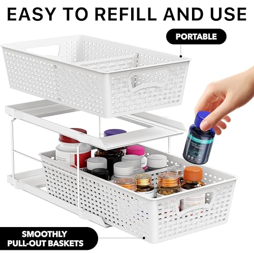 Simple Houseware 2 Tier Pull-Out Sliding Drawer Under Sink - Image 4