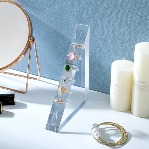 MyGift Premium Clear Acrylic 6-Slot Ring Holder Display - Image 8