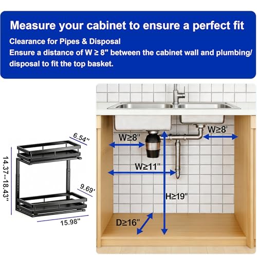 2-Tier Metal L-Shaped Pull-Out Under Sink Organizer, | All Products - Image 3