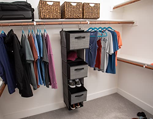 Internet's Best Hanging Closet Organizer with Drawers | 6 Shelf | - Image 3