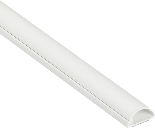 D-Line Half Round Cord Hider, Patented Cable Cover, Hide TV Wall Mount Wires, Raceway for Cords, Decorative Wire Covers, Paintable, Adhesive Cable Concealer, 1x 0.78in W x 0.39in H x 39in L,White