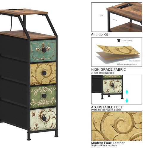 Tohomeor Narrow Dresser Tall Skinny Storage Tower Vertical Slim - Image 8